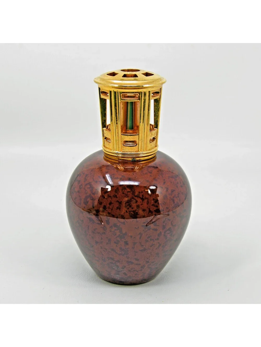 Lampe Berger Fragrance Lamp #5151 Saint Clement Tortoise Brown Gold Lid France
